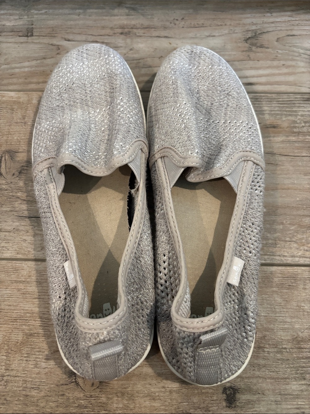 Sanuk Women's Slip-On Knit Sneakers - Light Beige - Picture 3 of 8